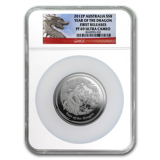 2012 Australia 5 oz Silver Year of the Dragon PF-69 NGC 2012 Australia 5 oz Silver Year of the Dragon PF-69 NGC